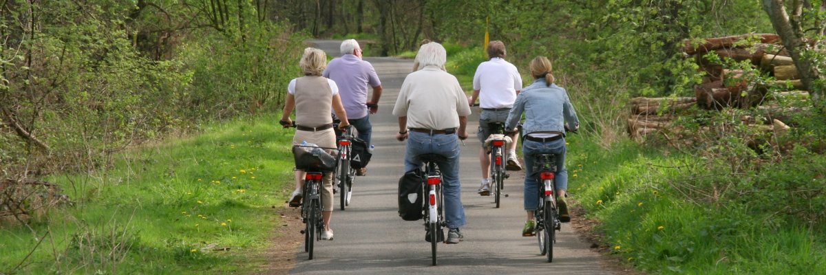 Cyclists on the cement route
