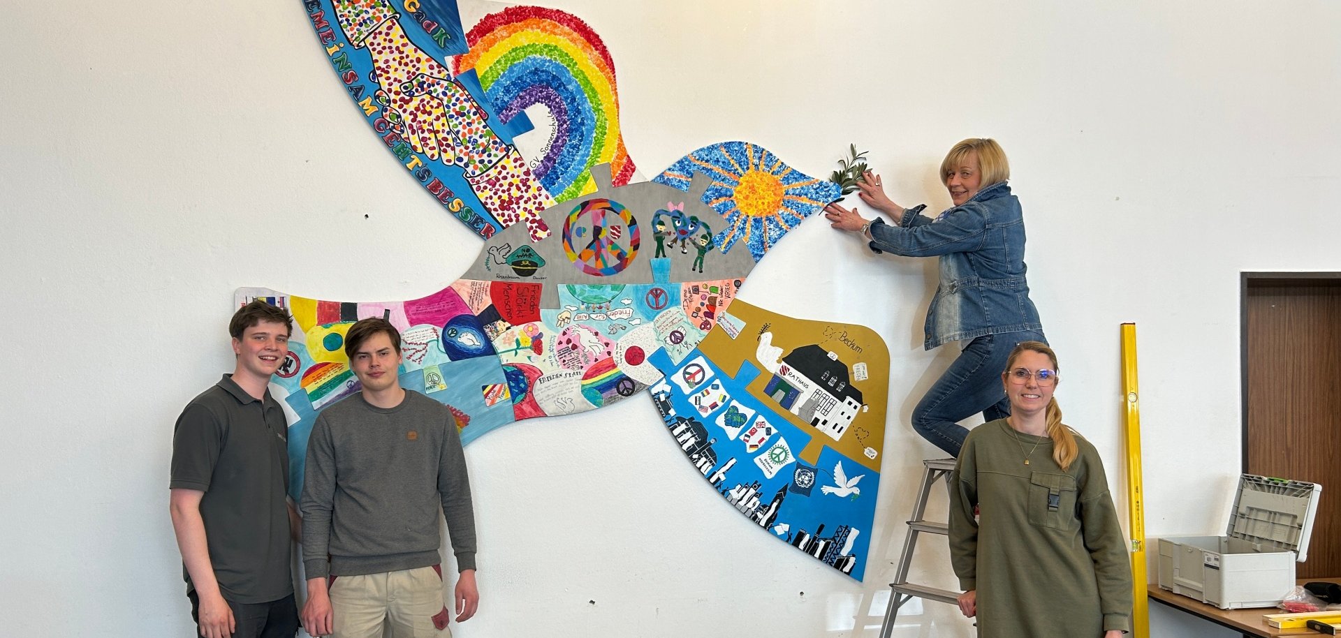 Dove of peace is hung up