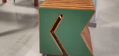 Stool made from the letter K