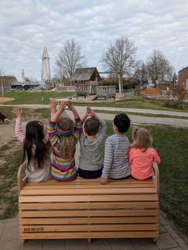 Bench with children