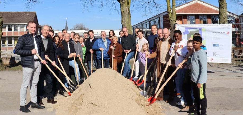 Ground-breaking ceremony with many people