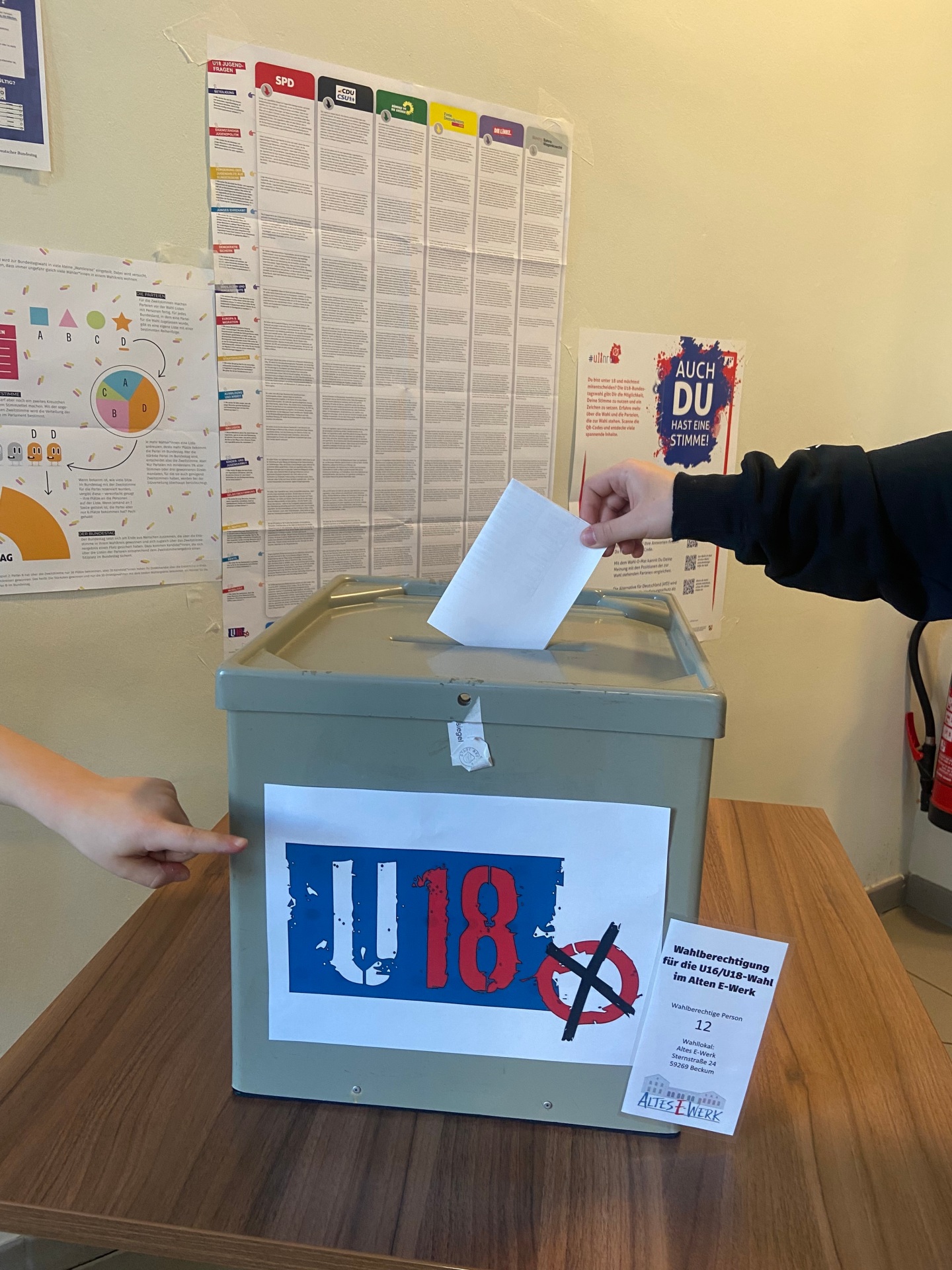 Hand on the ballot box