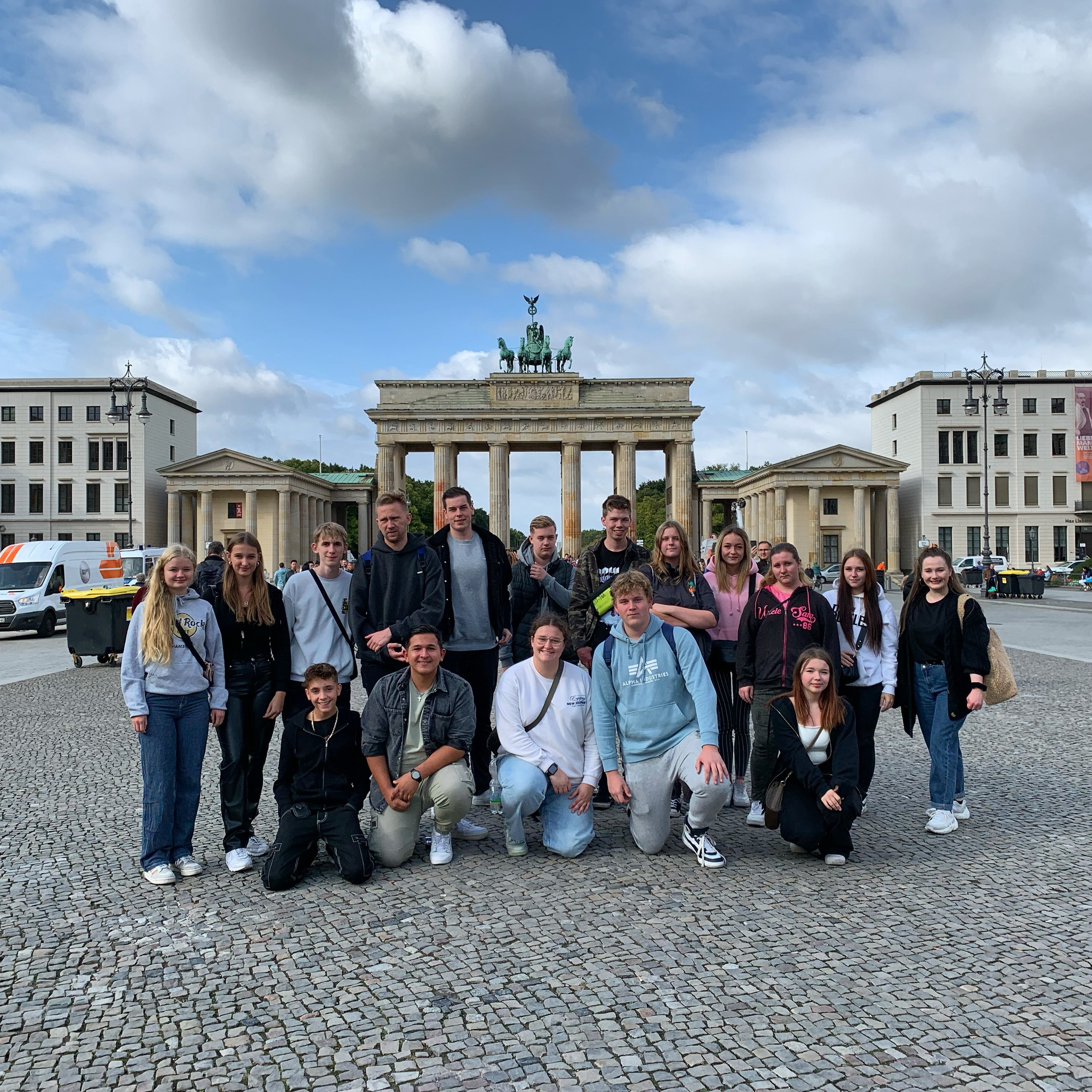 Group photo in front of the Brandenburg Gate