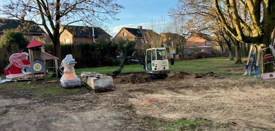 Baustart auf dem Spielplatz