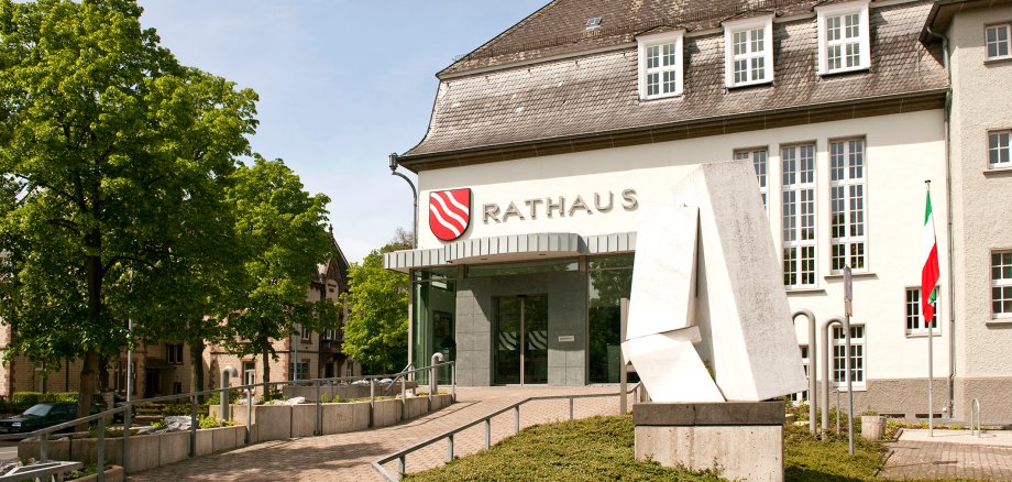 View of the town hall entrance
