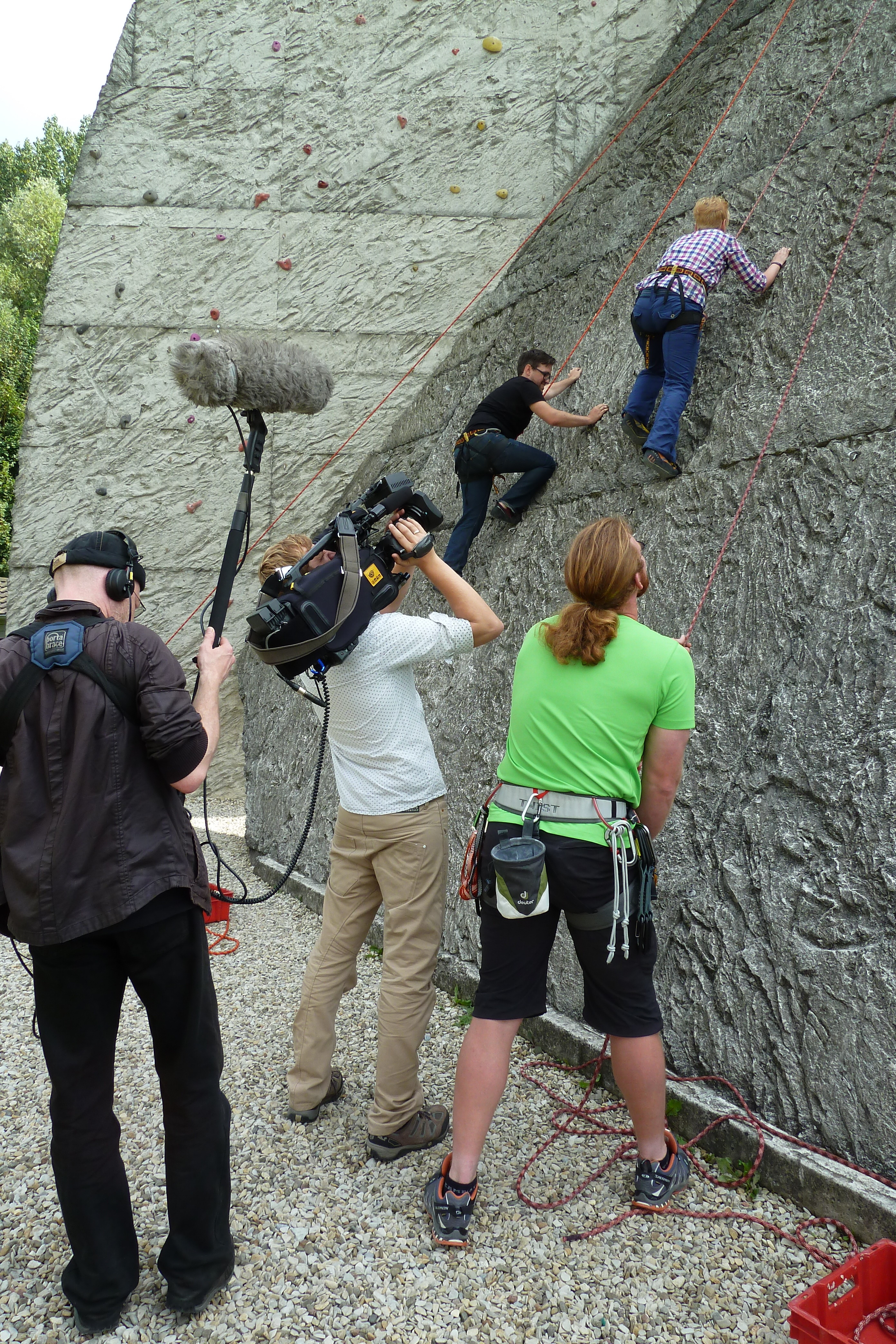 Camera team at the climbing tower