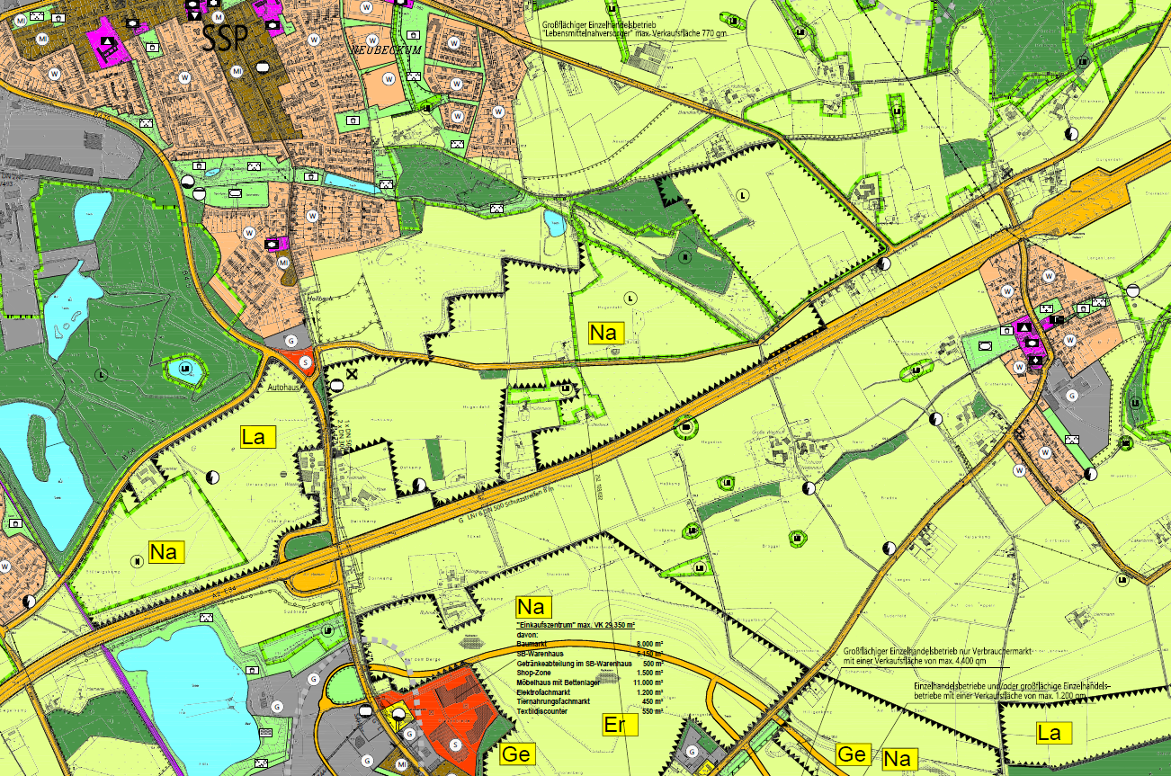 Section of the land use plan