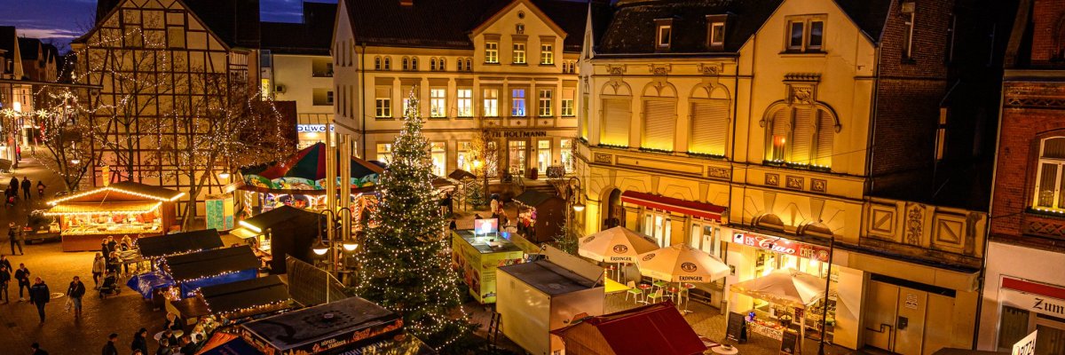 Kerstmarkt Beckum 2019 van bovenaf gezien