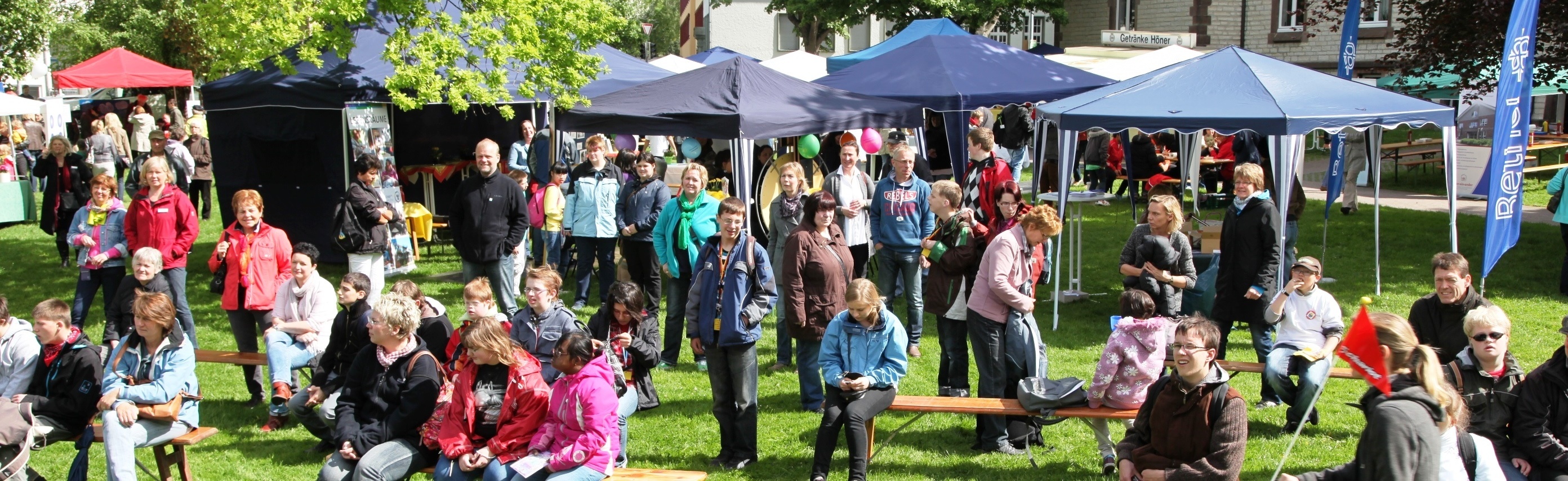 feestende mensen op een weiland