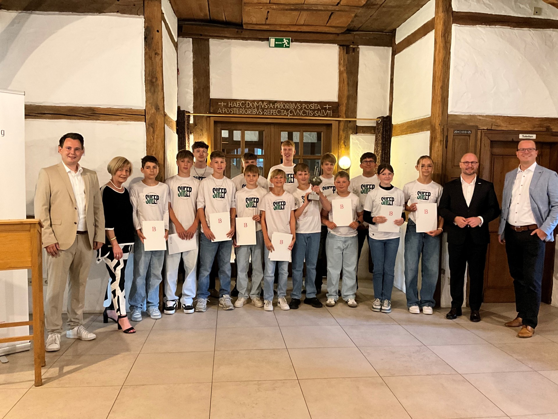 Ultimate Frisbee team bij de prijsuitreiking