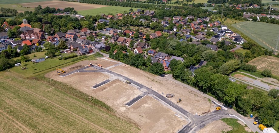 Luftbild des Baugebiets