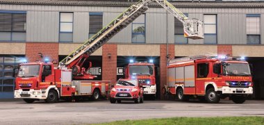 Feuerwehrfahrzeuge am Standort Münsterweg