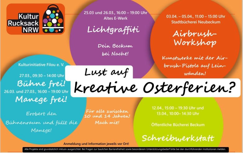 Plakat mit dem Osterprogramm