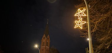 Kreisverkehr mit neuer Beleuchtung