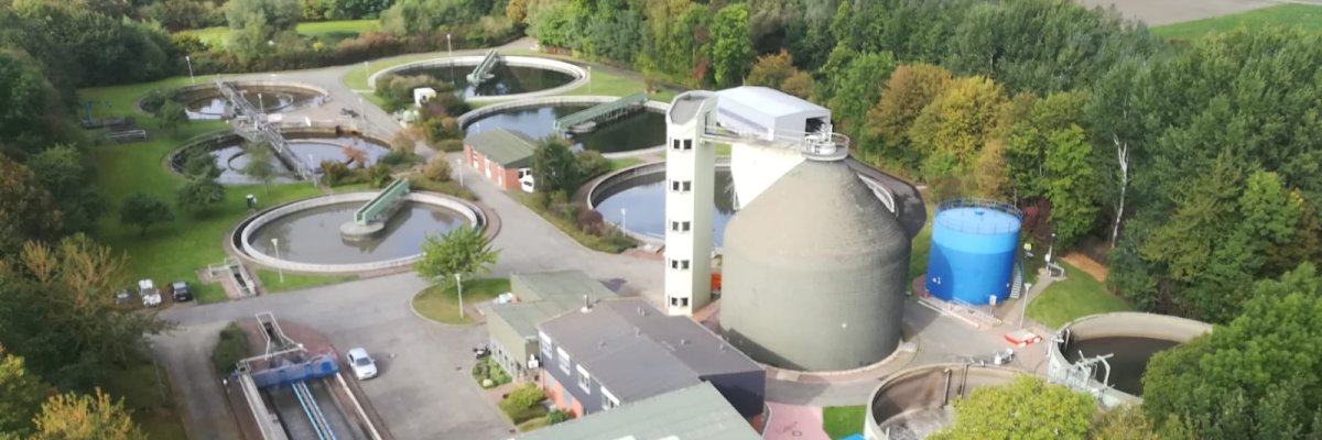 Kläranlage Beckum aus der Vogelperspektive
